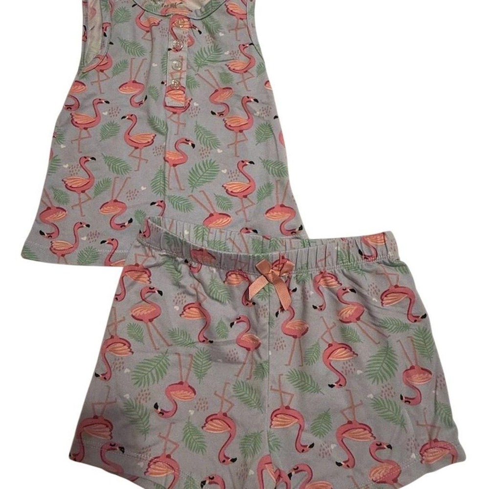 Sweet Dreams pajama set for girls 2- piece flamingo shorts Summer spring size 5